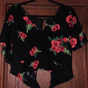 Open back floral crop top